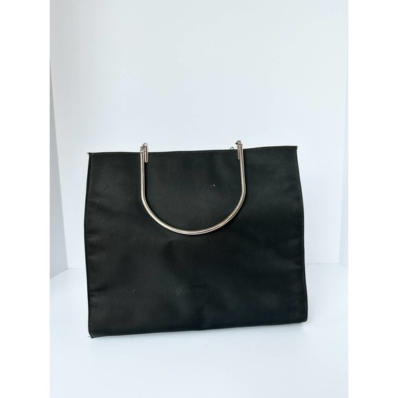 Nine West Nylon Black Handbag with Silver Handles - Picture 2 of 5